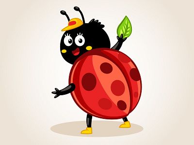 LadyBug Cartoon artisticbugs cartooninsects characterdesign cutecreatures digitaldrawing dribbbleillustration illustrationinspiration ladybugart