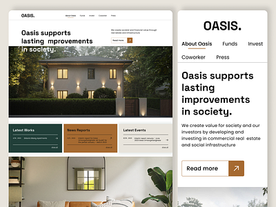 Oasis - Real Estate Company Website Design🏡 architecture clean website commercial construction housing interior design luxury minimal modern property real estate real estate website realty marketing residential uiux urban website