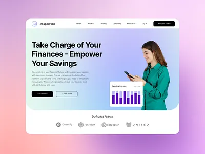 Landing Page Design fintech landing page home page home page design landing page ui design website