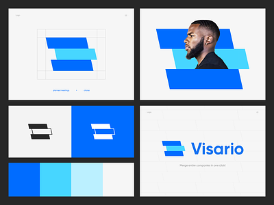 Visario - Logo design for the video conferencing platform brand identity branding branding design graphic design logo logo design logobook saas platform startup logo visual identity