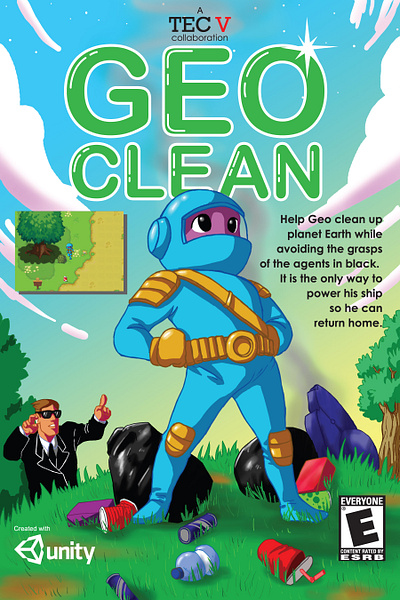 Geo Clean Video Game Poster adobe adobe illustrator adobe photoshop alien branding design digital art graphic design green illustration illustrator logo photoshop pollution poster project unity vector vector art video game