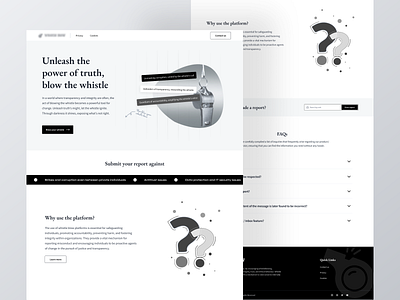 Whistle Blow Website application blow your whistle complains landing page minimalist design modern design new design register complains submit report ui web app website whistle blow