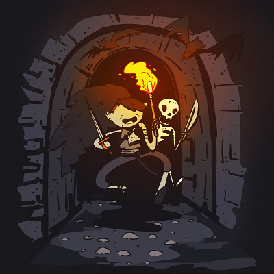 dungeon 💀 book book illustration character characterart characterdesign dnd dungeon dungeonsdragons fantasy illustration skeleton