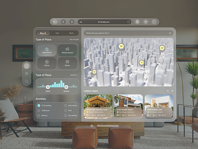 Real Estate - Apple Vision Pro agaent app apple vision pro booking buy sell dashboard home housing ofspace propoerty real estate rent vision pro vr webapp