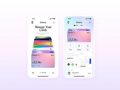 Cards App design typography ui ux