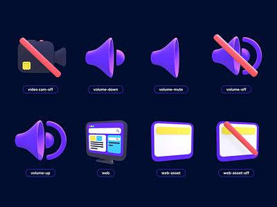 icons 3d 3d animation branding graphic design logo motion graphics ui web asset off