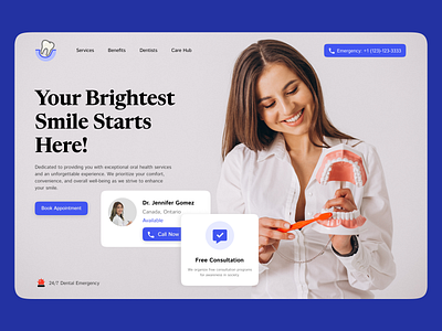 Dentists solution website appdesign contrast creative design dentists dentists medical design design inspiration emergency graphicsdesign hospital illustration medical modern design novuslogics solution teeth uiux useriinterface webdesign website