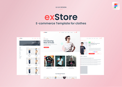 Exstore E-commerce Template - UX/UI app branding design e commerce template for clothes ui ux website