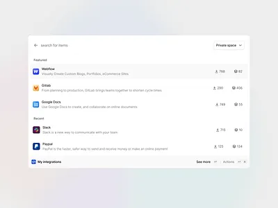 Stratis UI - Command K app clean command command k design details interface menu minimal modal overlay popup search settings ui ui design ui kit ux ux design web