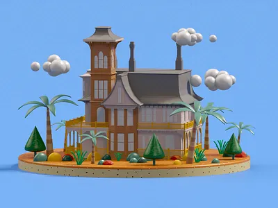 Neighborhood houses 3d animation branding design game graphic design illustration isometric landing page logo lowpoly motion graphics render ui web