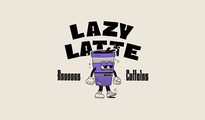 Lazy Lattte branding cartoon character design coffee concept art design graphic design illustration logo vector vintage illustrations