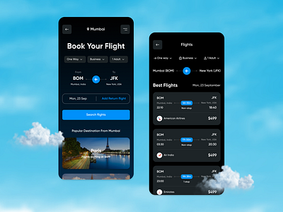 Flight Booking App app branding design graphic design illustration typography ui ux vector