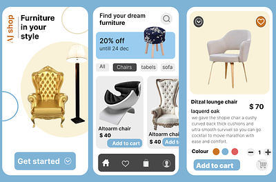 furniture app design appdesign design ui uiux uiux design web design