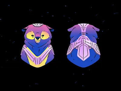 XWP Character Study - Bear bear character cute dancing dancing bear electronic grizzly happy hellsjells illustration mascot poses presenting sci fi teddy thinking