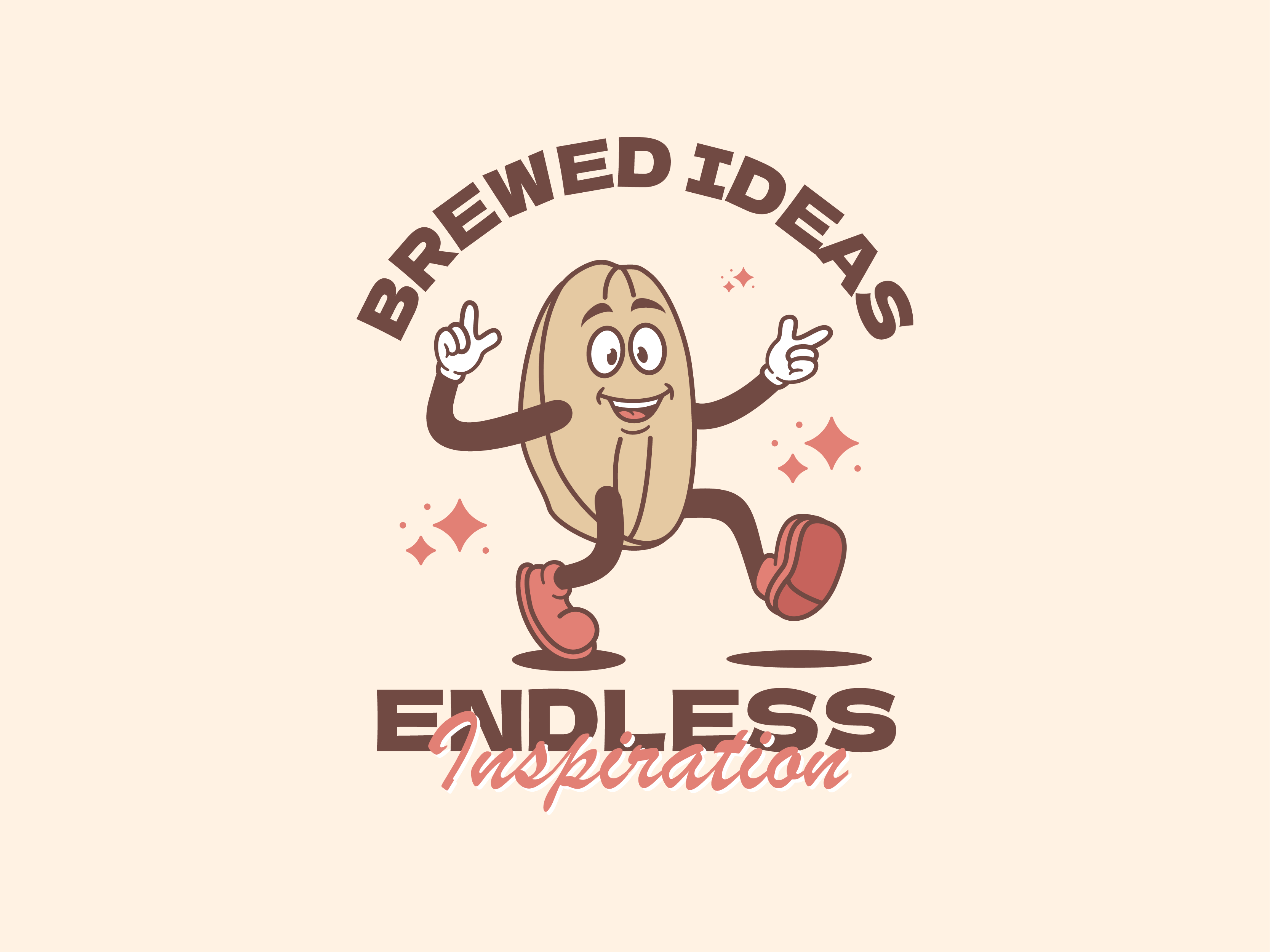 Coffee Beans Retro brand brand identity branding character classic coffee coffee beans graphic design happy illustration logo mascot retro vector