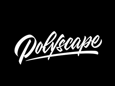 Polyscape calligraphy font lettering logo logotype typography vector