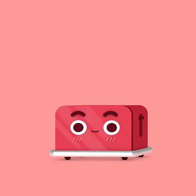 toaster! 2d 3d c4d cartoon character cinema4d explainer flat3d illustration kitchen toast toaster
