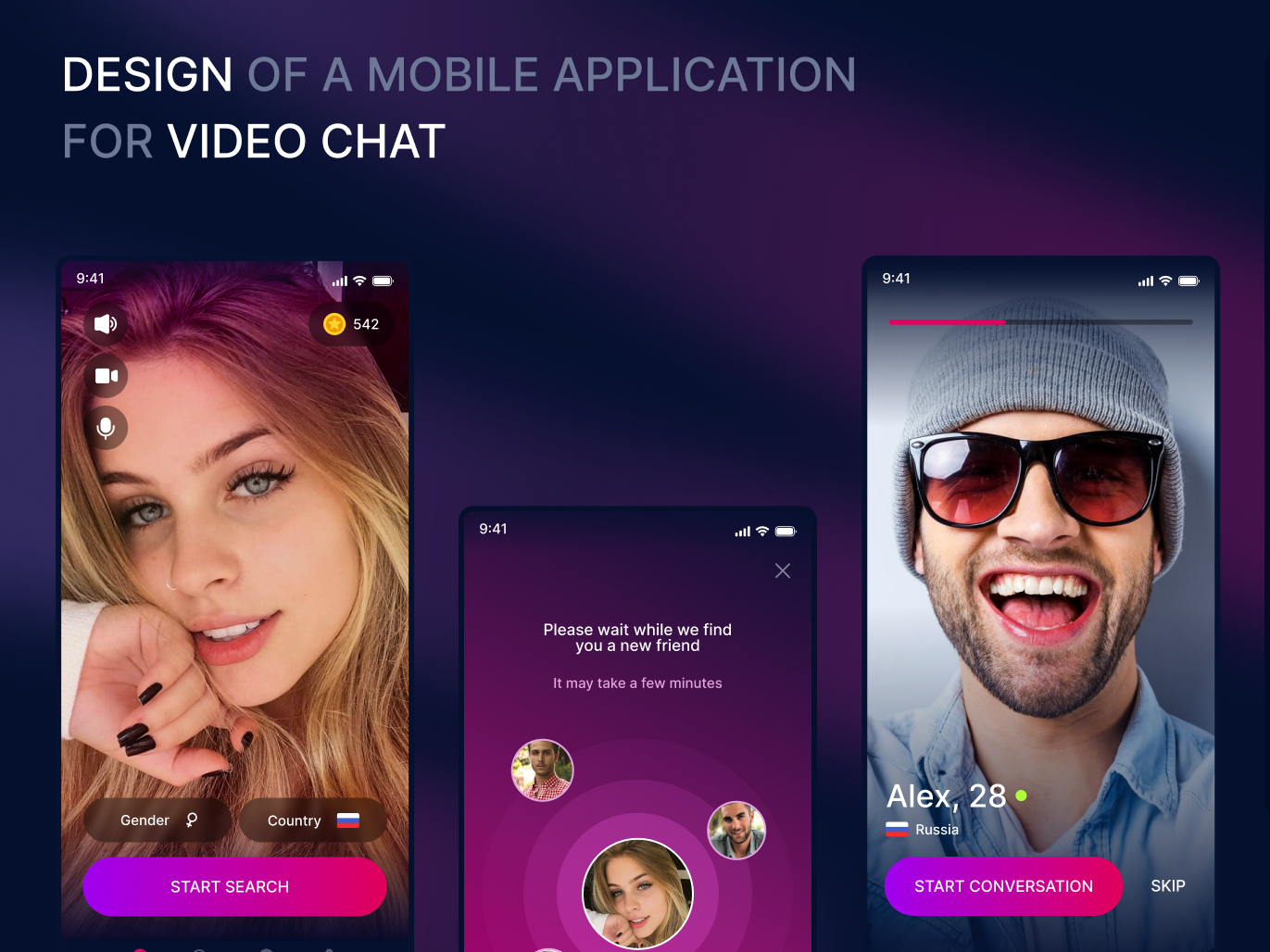 Video chat | UX/UI Design Mobile app by Anna on Dribbble