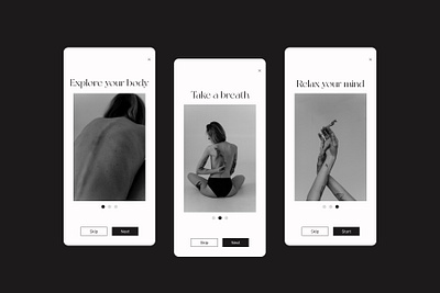 Onboarding for mindfulness app app body concept design graphic design interface meditation mindfulness mobile onboarding ui ux yoga