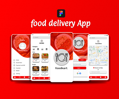 Food Delivery App Design in Figma animation app design app development design figma food food app graphic design illustration ui ui design ux uxdesign