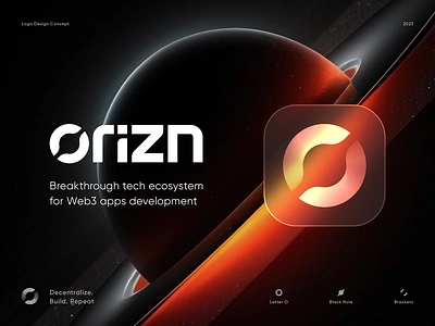 Orizn Logo Design Concept ai blockchain branding crypto decentralized defi finance fintech gradient icon identity illustration investment lepisov lettering logo midjourney orizon wallet web3