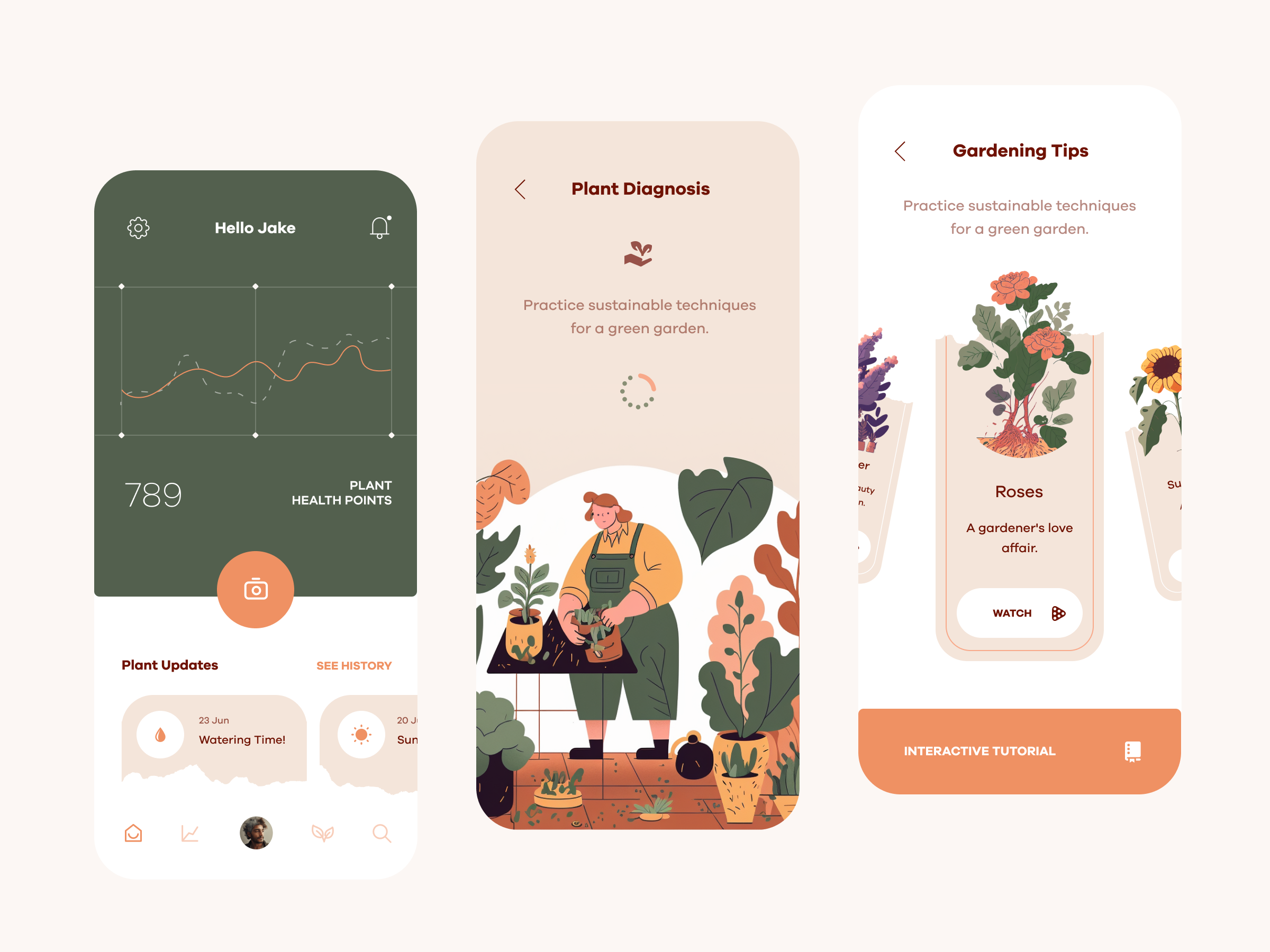 Gardening Mobile App app clean design flat mobile ui ux