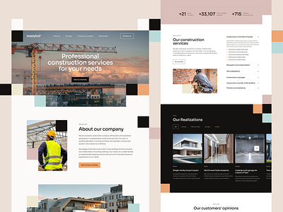 Construction Company - Landing Page app building clean company construction construction company construction website constructor design home homepage landing landing page property ui uiux ux webdesign website