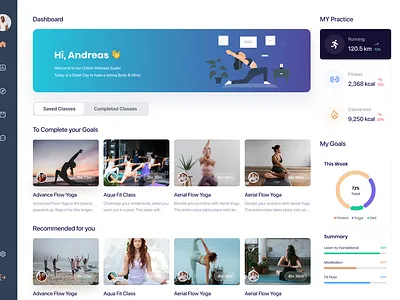 Yoga Fitness Dashboard clean design clean website dashboard ecommerce finance fitness graphic design modern design sports yoga