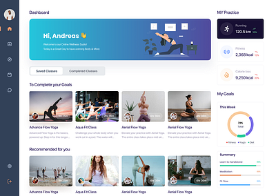 Yoga Fitness Dashboard clean design clean website dashboard ecommerce finance fitness graphic design modern design sports yoga