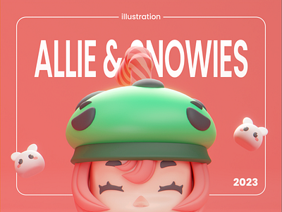 ALLIE & SNOWIES - 3D Character illustration 3d 3d character blender character chibi character cute illustration