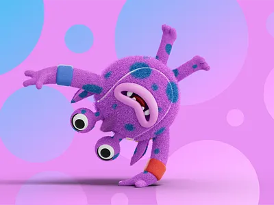 LTA Tennisables - Bounce 3d 3d character design 3d design 3d illustration bounce character character design fun illustration purple tennis ball