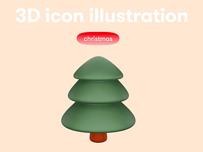 Christmas 3D icon - tree 3d 3d icon 3d illustration 3d object christmas tree xmas
