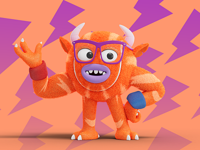 LTA Tennisables - Smash 3d 3d character 3d design 3d illustration bright character dribbble fun illustration orange playful pose purple