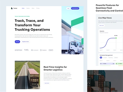 Tracker - Transportation Dispatcher Web App analytic audience brand guideline branding dashboard delivery design dipa inhouse graphic design tracking transportation ui design web app web design website