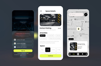 Car Parking Finder App design ui