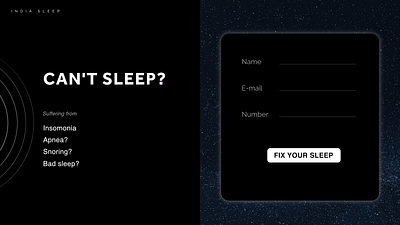 India Sleep - Landing page graphic design