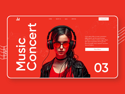 Music landing Page behance branding creative dribbble graphic design headphone hero hero banner landing page minimal modern music podcast stream trend ui unique desig ux vibrant web