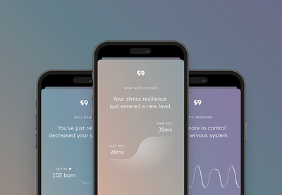 59 Breaths — Achievements achievements app breathing calm chart clean colorful design gradient health ios iphone mobile simple success ui wellness