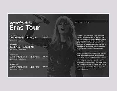 Taylor Swift Concept Design design sans serif typography web web design website
