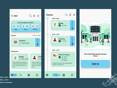 High school App app design graphic design ui