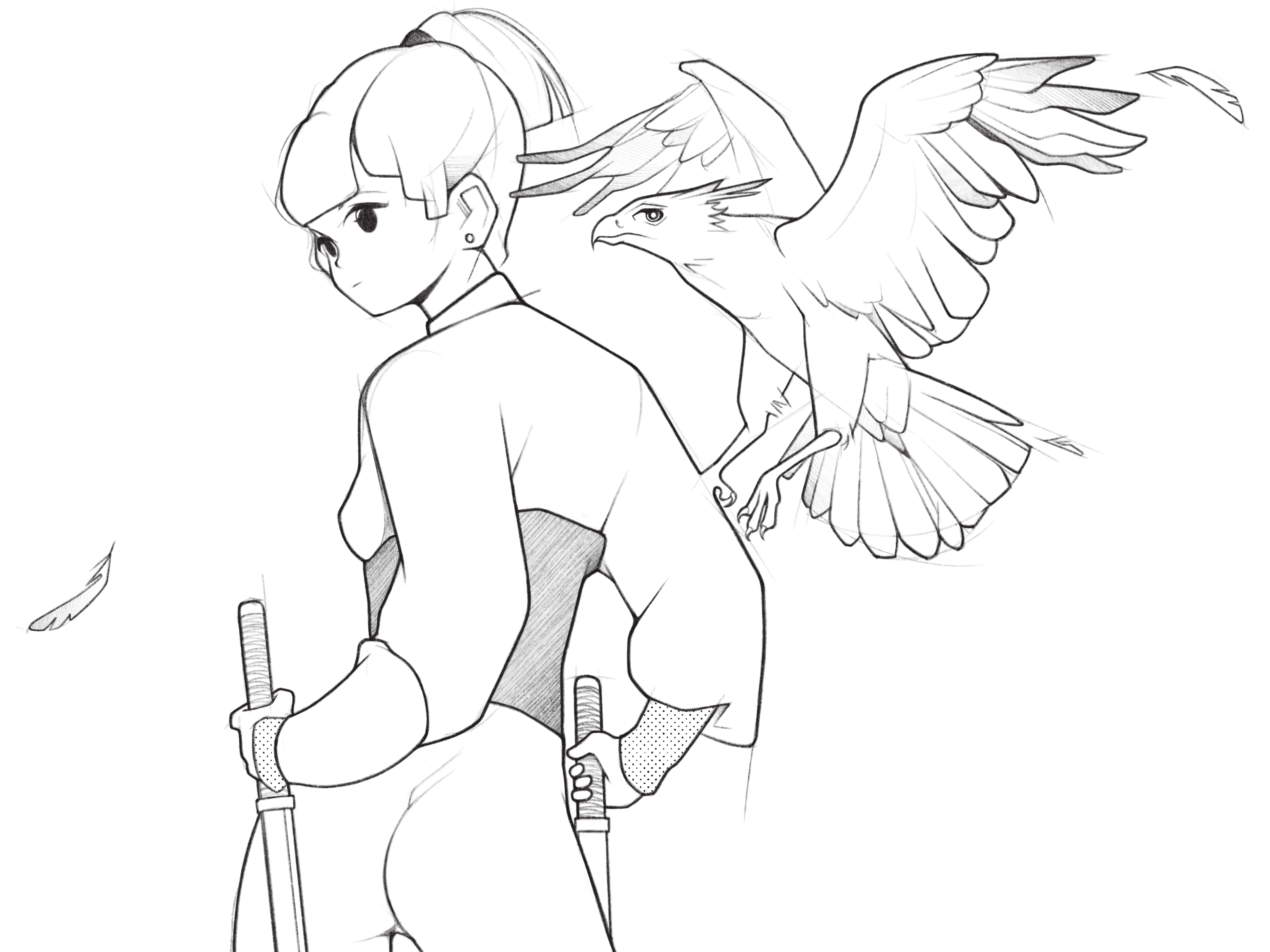 rogue black and white cartoon character character design comic details drawing fantasy girl illustration line magic manga minimal monochrome pencil procreate rogue simple warrior