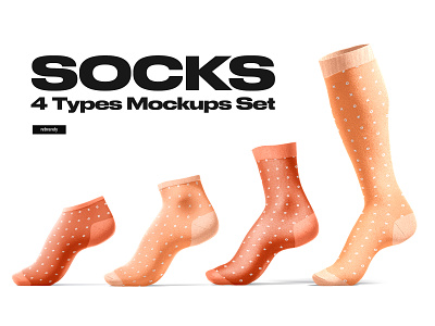 Socks 4 Types Mockups Set ankle download long low cut mockup psd sock socks sox underwear