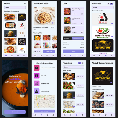 Fresh Bites clean design food mobile mobile app new product design restaurants ui