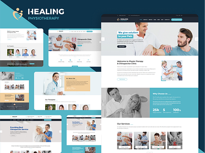 Healing : Physical Therapy Web Design chiropractor clinic design doctor graphic design healthcare illustration logo massage medical motion graphics orthopedic pharmacy physical therapy rehab rehabilitation ui ux vector wellness