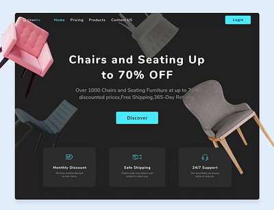 Furniture Website Hero Section app branding design figma furniture graphic design herosection illustration landing landinghero typography ui uiux ux vector