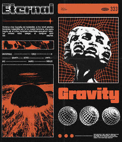 Gravity Poster graphic design poster print psychedelic retro space spase street wear typography vintage