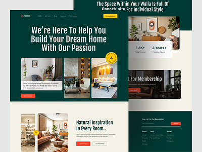 Interior Landing Page animation architecture decor ecommerce furniture homepage house interior landingpage interiordesign landing page living room portfolio room ui ux web web design web3 website