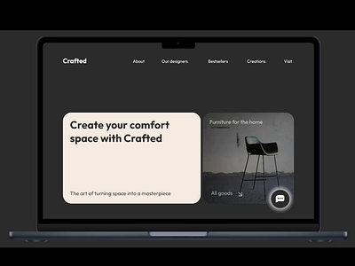Home page design animation of a furniture brand animation concept design design design animation figma animation figmotion landing page landing page design ui ux webdesign website website design