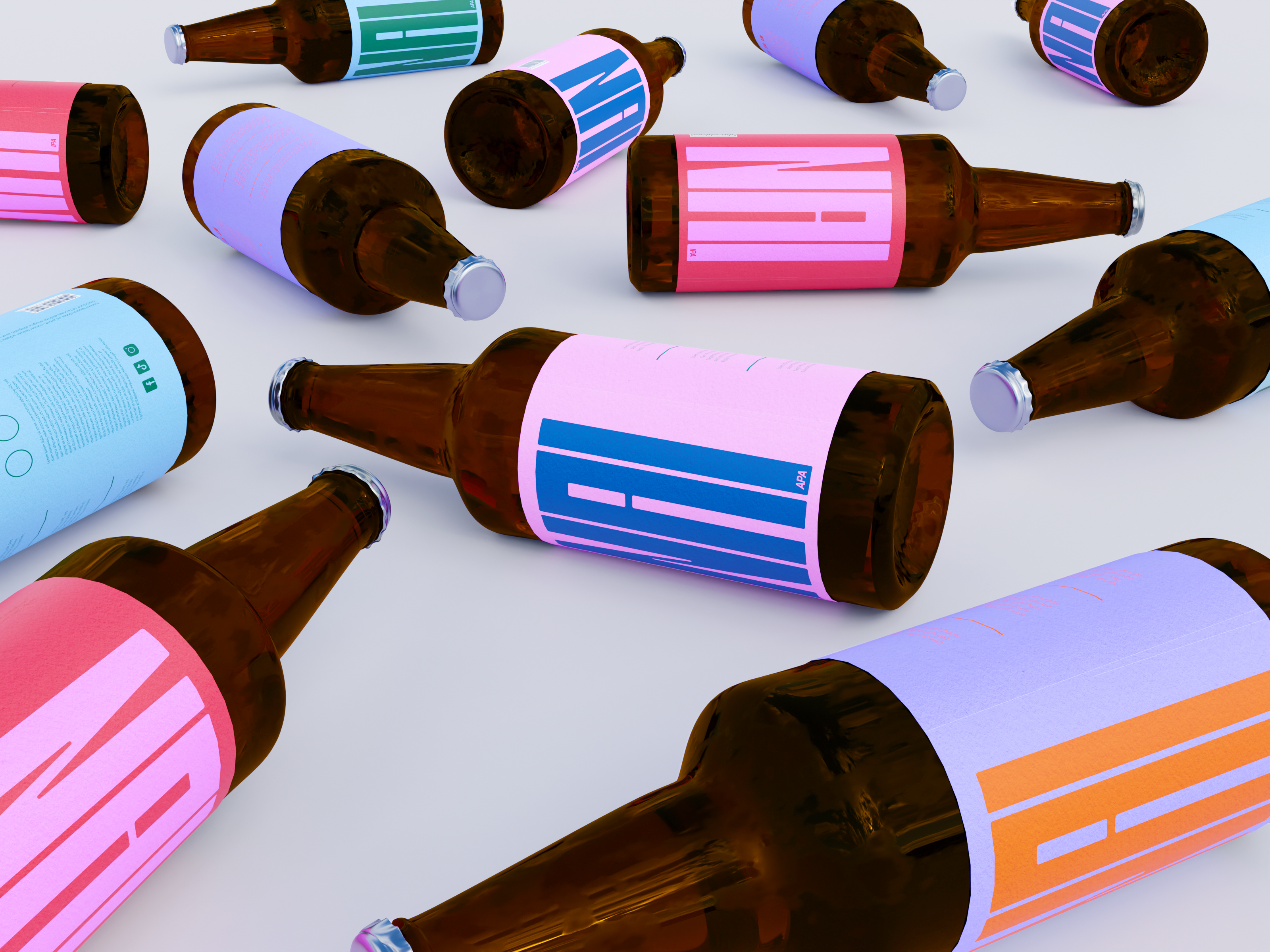 NAI beer 3d 3d modeling brand identity design graphic design logo vector