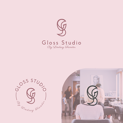 Gloss Studio beautiful beauty salon branding cosmetics elegant feminine gloss studio graphic design hair logo hair salon iconic lineart lineart logo logo logodaily logos smart vector vector art